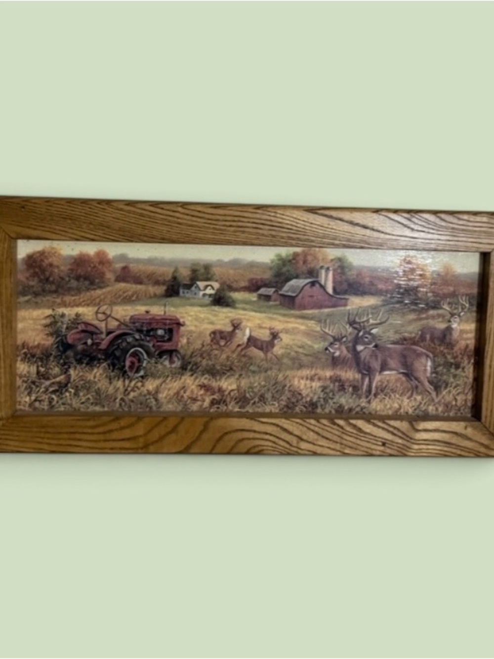 Heartland Bucks Picture ~by wildlife artist Linda Picken~Autumn Farm Landscape